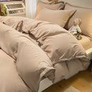 GobekUsa Cozy Shell Edges Bedding Set: Soft Duvet & Fitted Sheet for Autumn/Winter