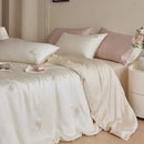 GobekUsa Cartoon Embroidery Comforter Set with Silky Cooling Touch Fitted Sheet - Luxury Rayon Bedding Set
