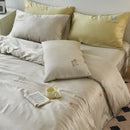 GobekUsa Cartoon Embroidery Comforter Set with Silky Cooling Touch Fitted Sheet - Luxury Rayon Bedding Set