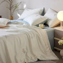 GobekUsa Cartoon Embroidery Comforter Set with Silky Cooling Touch Fitted Sheet - Luxury Rayon Bedding Set