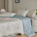 GobekUsa Cartoon Embroidery Comforter Set with Silky Cooling Touch Fitted Sheet - Luxury Rayon Bedding Set