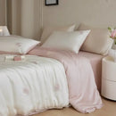 GobekUsa Cartoon Embroidery Comforter Set with Silky Cooling Touch Fitted Sheet - Luxury Rayon Bedding Set