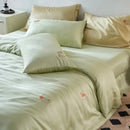 GobekUsa Cartoon Embroidery Comforter Set with Silky Cooling Touch Fitted Sheet - Luxury Rayon Bedding Set