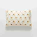 Cream and green embroidered cushion cover living room decor by Decorbites