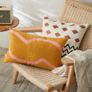 Cream and green embroidered cushion cover living room decor by Decorbites