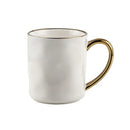 Cream and navy gold rim mug set kitchen ceramic coffee cups by Decorbites