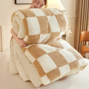 GobekUsa Cozy Checkerboard Cashmere Weighted Blanket for Ultimate Winter Warmth