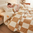 GobekUsa Cozy Checkerboard Cashmere Weighted Blanket for Ultimate Winter Warmth