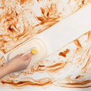 Cream and yellow silicone kitchen cleaning brush with replaceable head by Decorbites