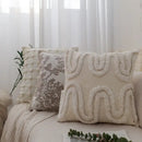 Cream bubble plaid cushion cover living room textured pillow case by Decorbites