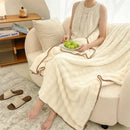 GobekUsa Bubble Velvet Woolen Sofa Blanket - Soft & Warm Multi-Purpose Cover