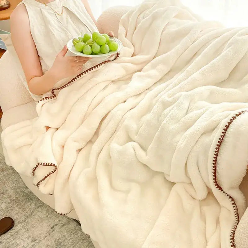 GobekUsa Bubble Velvet Woolen Sofa Blanket - Soft & Warm Multi-Purpose Cover
