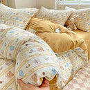 GobekUsa Cartoon Pattern Cotton Bedding Set with Double-Layer Quilt Cover & Super Soft Bedsheet