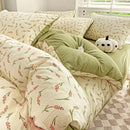 GobekUsa Cartoon Pattern Cotton Bedding Set with Double-Layer Quilt Cover & Super Soft Bedsheet