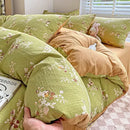 GobekUsa Cartoon Pattern Cotton Bedding Set with Double-Layer Quilt Cover & Super Soft Bedsheet