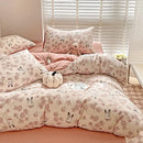GobekUsa Cartoon Pattern Cotton Bedding Set with Double-Layer Quilt Cover & Super Soft Bedsheet