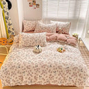 GobekUsa Cartoon Pattern Cotton Bedding Set with Double-Layer Quilt Cover & Super Soft Bedsheet