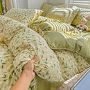 GobekUsa Cartoon Pattern Cotton Bedding Set with Double-Layer Quilt Cover & Super Soft Bedsheet