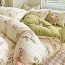 GobekUsa Cartoon Pattern Cotton Bedding Set with Double-Layer Quilt Cover & Super Soft Bedsheet