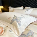GobekUsa Butterfly Embroidery 800TC Egyptian Cotton Bedding Set - Quilt Cover, Sheet, Pillowcases