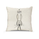 Cream cartoon animal linen pillowcase set for living room by Decorbites