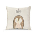 Cream cartoon animal linen pillowcase set for living room by Decorbites