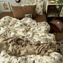 GobekUsa Cartoon Pattern Printed Cotton Bedding Set with Pillowcase