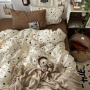 GobekUsa Cartoon Pattern Printed Cotton Bedding Set with Pillowcase