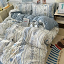 GobekUsa Cartoon Pattern Printed Cotton Bedding Set with Pillowcase