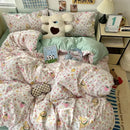 GobekUsa Cartoon Pattern Printed Cotton Bedding Set with Pillowcase