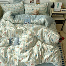 GobekUsa Cartoon Pattern Printed Cotton Bedding Set with Pillowcase