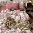 GobekUsa Cartoon Pattern Printed Cotton Bedding Set with Pillowcase