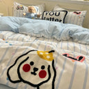 GobekUsa Cartoon Embroidery Jacquard Comforter Sets | Washed Cotton | Soft Skin-Friendly Bed Linen