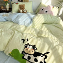 GobekUsa Cartoon Embroidery Jacquard Comforter Sets | Washed Cotton | Soft Skin-Friendly Bed Linen