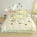 GobekUsa Cartoon Embroidery Jacquard Comforter Sets | Washed Cotton | Soft Skin-Friendly Bed Linen