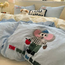 GobekUsa Cartoon Embroidery Jacquard Comforter Sets | Washed Cotton | Soft Skin-Friendly Bed Linen