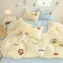 GobekUsa Cartoon Embroidery Jacquard Comforter Sets | Washed Cotton | Soft Skin-Friendly Bed Linen