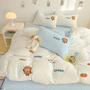 GobekUsa Cartoon Embroidery Jacquard Comforter Sets | Washed Cotton | Soft Skin-Friendly Bed Linen