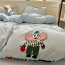 GobekUsa Cartoon Embroidery Jacquard Comforter Sets | Washed Cotton | Soft Skin-Friendly Bed Linen