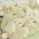 GobekUsa Cartoon Embroidery Jacquard Comforter Sets | Washed Cotton | Soft Skin-Friendly Bed Linen