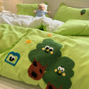GobekUsa Cartoon Embroidery Jacquard Comforter Sets | Washed Cotton | Soft Skin-Friendly Bed Linen