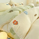 GobekUsa Cartoon Embroidery Jacquard Comforter Sets | Washed Cotton | Soft Skin-Friendly Bed Linen