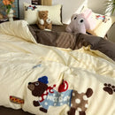 GobekUsa Cartoon Embroidery Jacquard Comforter Sets | Washed Cotton | Soft Skin-Friendly Bed Linen