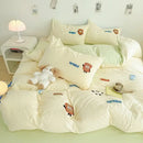 GobekUsa Cartoon Embroidery Jacquard Comforter Sets | Washed Cotton | Soft Skin-Friendly Bed Linen