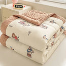 GobekUsa Cartoon Pattern Summer Comforter: Skin-Friendly Breathable Quilt for Kids & Adults