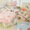 GobekUsa Cartoon Pattern Summer Comforter: Skin-Friendly Breathable Quilt for Kids & Adults