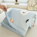 GobekUsa Cartoon Pattern Summer Comforter: Skin-Friendly Breathable Quilt for Kids & Adults
