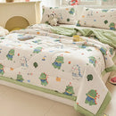 GobekUsa Cartoon Pattern Summer Comforter: Skin-Friendly Breathable Quilt for Kids & Adults