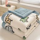 GobekUsa Cartoon Pattern Summer Comforter: Skin-Friendly Breathable Quilt for Kids & Adults
