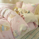 GobekUsa Cartoon Printed Cotton Bedding Set - Soft, Skin-Friendly Duvet Cover